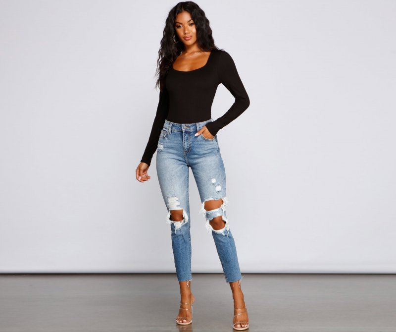 TableClothsUs Falling For Basics Open Back Bodysuit